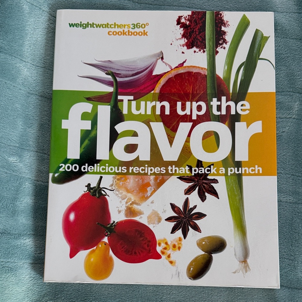 Weight Watchers Cookbook with Vibrant Red and Green Accents